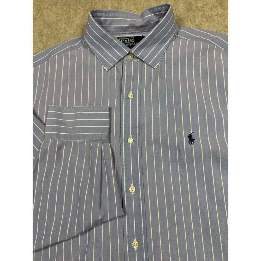Polo Ralph Lauren Vintage Shirt‎ Mens 17 34/35 Long Sleeve Philip Button Up